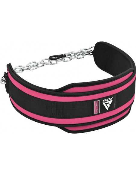 RDX T7 Weight Training Dipping Belt With Chain - Pink