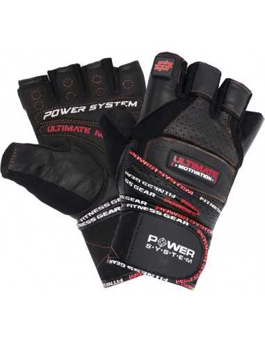 Power System Wrist Wrap Gloves Ultimate Motivation - Red