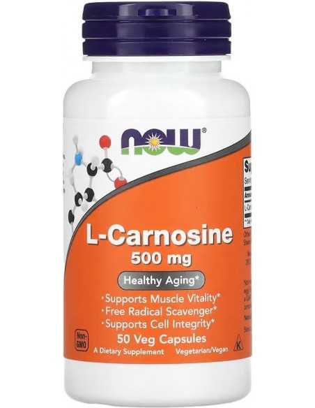 NOW Foods, L-Carnosine, 500 mg, 50 Veg Capsules