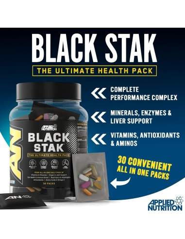 Applied Nutrition Black Stak - Ultimate Health Pack 30 Sachets | Applied Nutrition