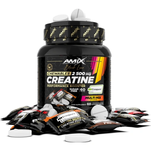Black Line Creatine CREAPURE 2500mg Chewable Tabs Zero Sugar 60tbl | Amix Nutrition