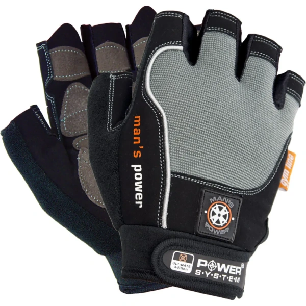 Power System Mens Fitness Gloves Mans Power Grey | Power System