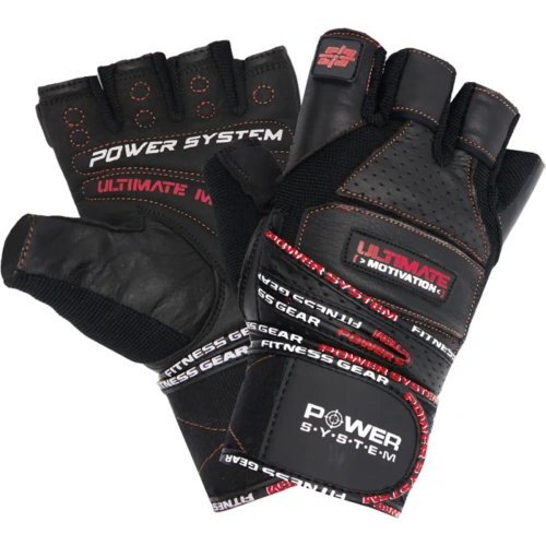 Power System Wrist Wrap Gloves Ultimate Motivation - Red | Power System