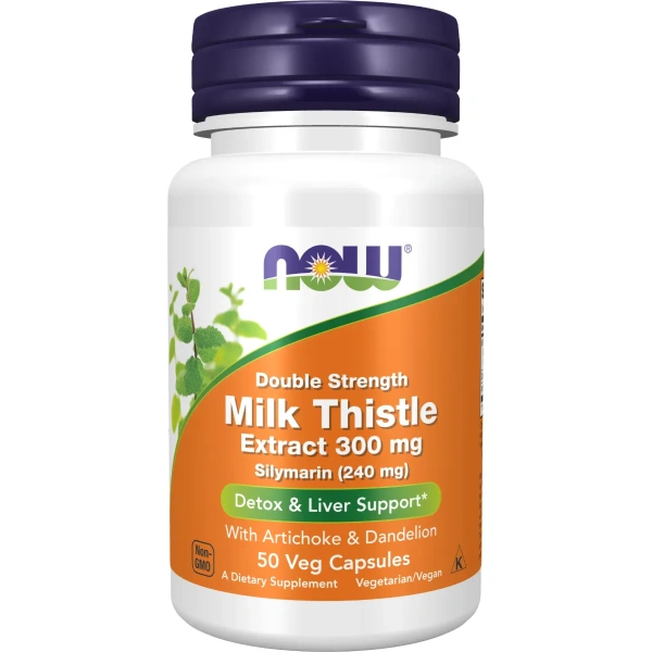 NOW Foods Milk Thistle Extract with Artichoke & Dandelion, 300mg Double Strength, 50 vcaps | Now Foods