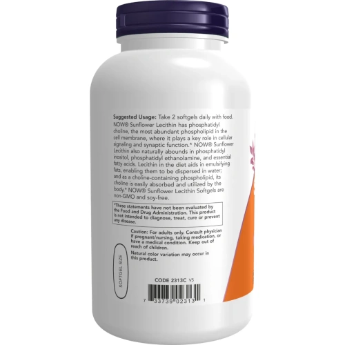 NOW Foods Sunflower Lecithin, 1200mg, 200 softgels | Now Foods