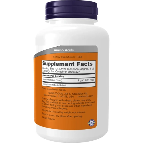 NOW Foods Taurine, Pure Powder, 227g | Muut aminohapot – Osta nyt S... 2