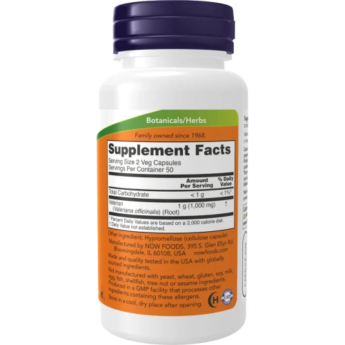 NOW Foods Valerian Root, 500mg, 100 vcaps | Now Foods