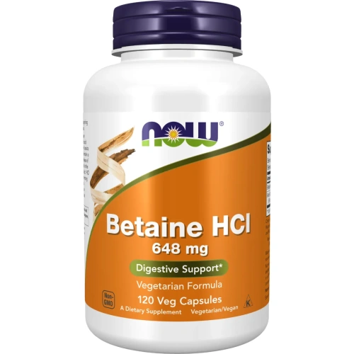 NOW Foods, Betaine HCl, 648 mg, 120 Veg Capsules | Now Foods
