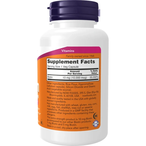 Now Foods, Biotin, 10,000 mcg, 120 Veg Capsules | Now Foods