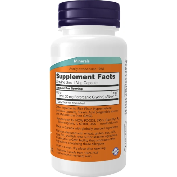 Now Foods, Boron, 3 mg, 100 Veg Capsules | Now Foods