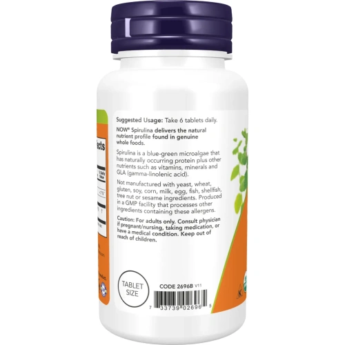 Now Foods, Certified Organic Spirulina (Orgaaniline spirulina), 500 mg, 100 tabletti | Now Foods