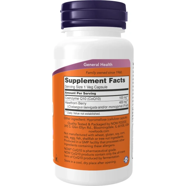 Now Foods, CoQ10 with Hawthorn Berry, 100 mg, 90 Veg Capsules | Now Foods