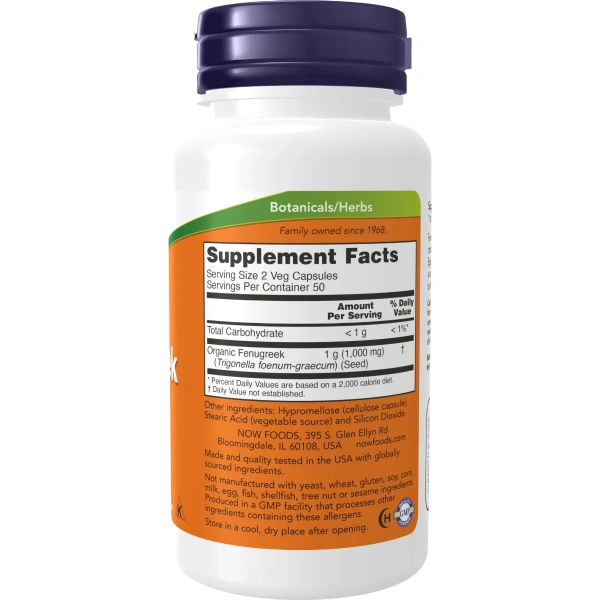 Now Foods, Fenugreek, 500 mg, 100 Veg Capsules | Now Foods