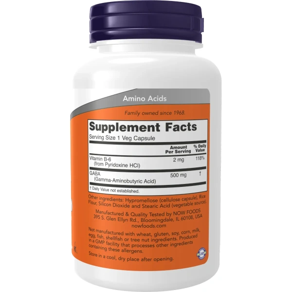 Now Foods, GABA, 500 mg, 100 kapslit | Now Foods