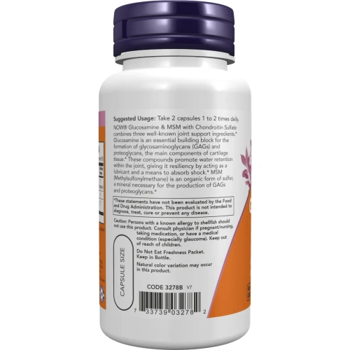 Now Foods, Glucosamine & MSM 60 vcaps | Now Foods