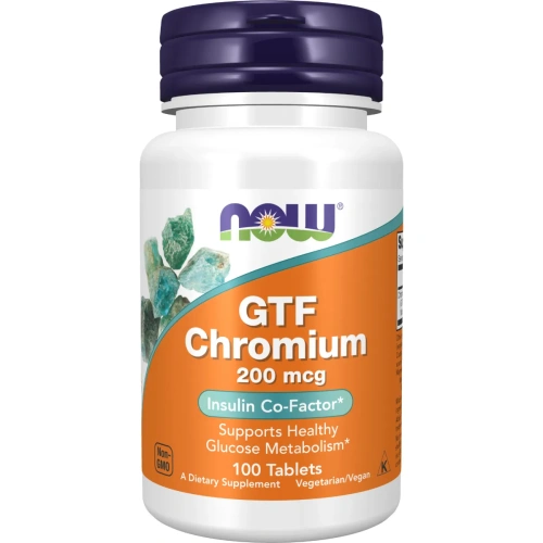 Now Foods, GTF Chromium (Kroom), 200 mcg, 100 tabletti | Kroom – Os...