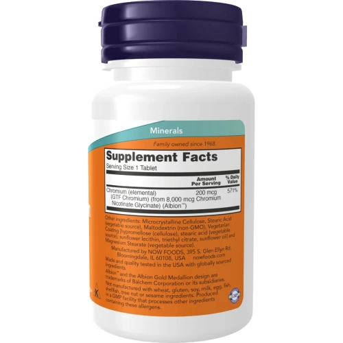 Now Foods, GTF Chromium, 200 mcg, 100 Tablets | Chromas – Pirkite d... 2