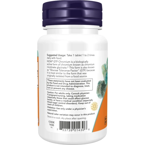 Now Foods, GTF Chromium (Kroom), 200 mcg, 100 tabletti | Now Foods