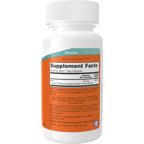 Now Foods, Iron (Raud), 18 mg, 120 kapslit | Now Foods