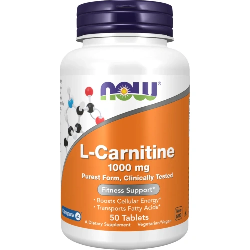 NOW Foods, L-Carnitine (L-Karnitiin), 1000 mg, 50 Tablets | L-karni...