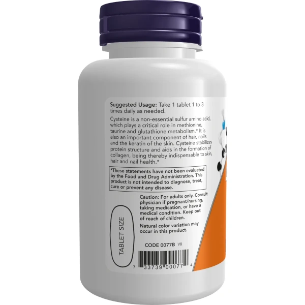 Now Foods, L-Cysteine (L-tsüsteiin), 500 mg, 100 Tabletti | Now Foods