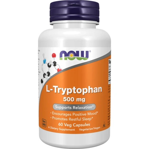 NOW Foods, L-Tryptophan, 500 mg, 60 Veg Capsules (500 mg per Capsule) | Now Foods