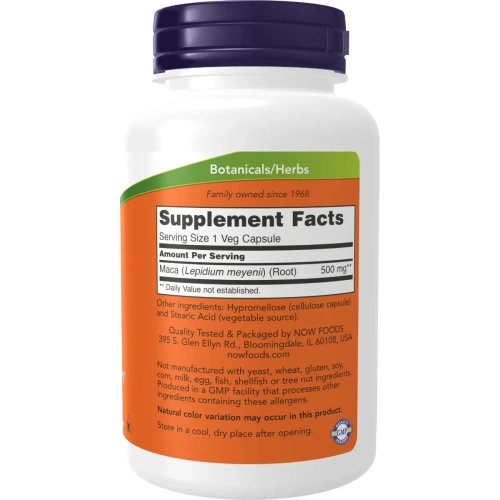 Now Foods, Maca 500mg, 250 kapslit | Now Foods
