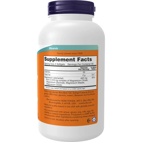 Now Foods, Magnesium Citrate (Magneesiumtsitraat) , 180 geelkapslit | Now Foods