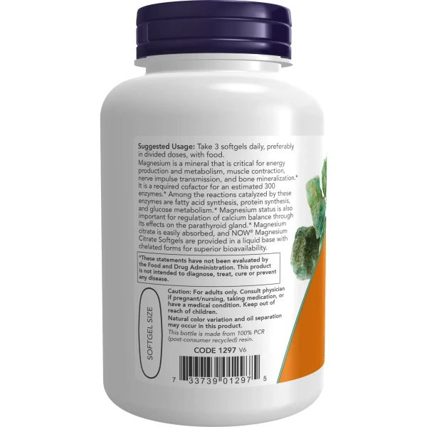 Now Foods, Magnesium Citrate (Magneesiumtsitraat), 90 geelkapslit | Now Foods