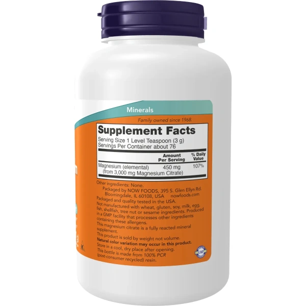 Now Foods, Magnesium Citrate Pure Powder (Magneesiumtsitraadi pulber), 227g | Now Foods