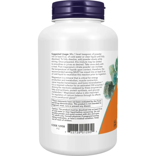 Now Foods, Magnesium Citrate, 100% Pure Powder, (227g) | Now Foods