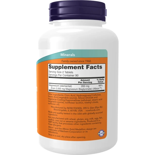 Now Foods, Magnesium Glycinate (Magneesium Glütsinaat), 180 Tabletti | Now Foods