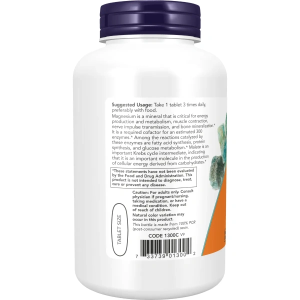 Now Foods, Magnesium Malate, 1000mg, 180 VeggieTabs | Now Foods