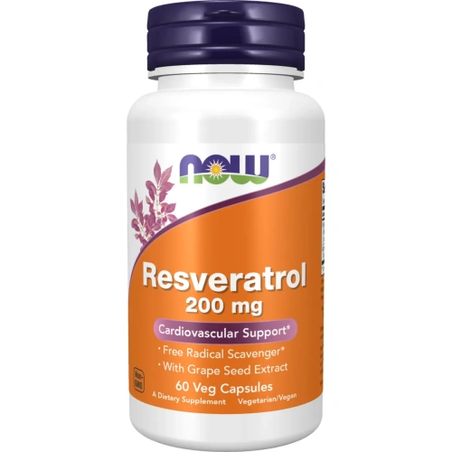 Now Foods, Natural Resveratrol (Looduslik resveratrool), 200 mg, 60 kapslit | Now Foods