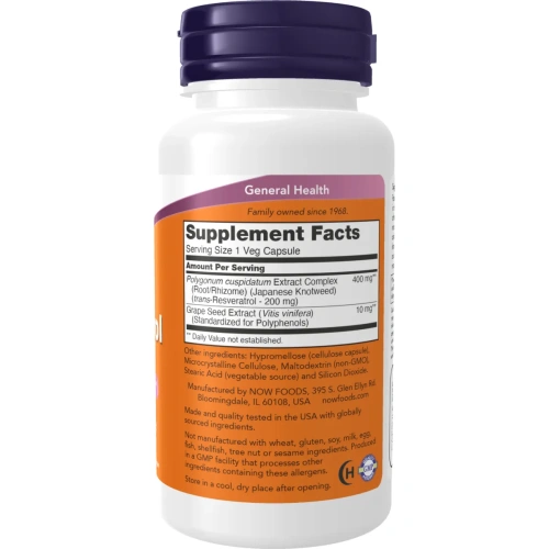 Now Foods, Natural Resveratrol, 200 mg, 60 Veg Capsules | Now Foods