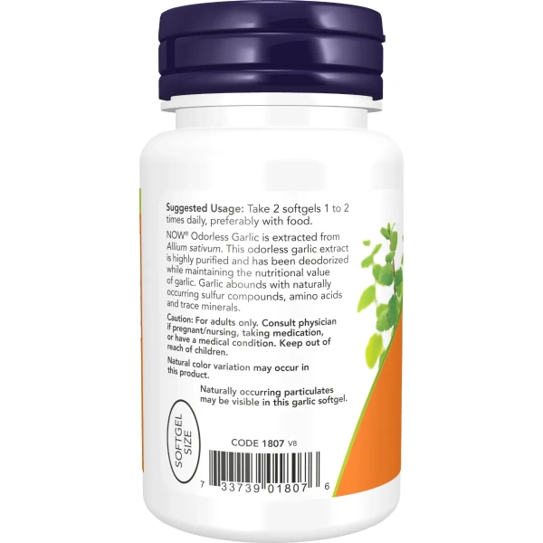 Now Foods, Odorless Garlic (Lõhnatu küüslauguõli), Concentrated Extract, 100 geelkapslit | Now Foods