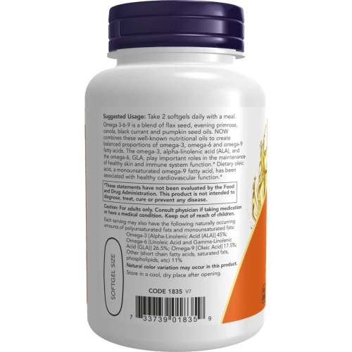 Now Foods, Omega 3-6-9, 1000 mg, 100 geelkapslit | Now Foods