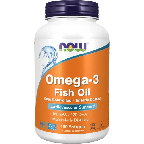 Now Foods, Omega-3, Molecularly Distilled & Enteric Coated, 180 Sof...
