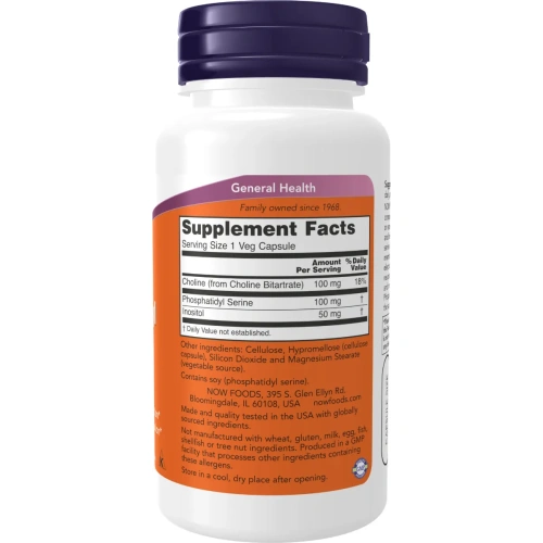Now Foods, Phosphatidyl Serine, 100 mg, 60 Veg Capsules | Now Foods