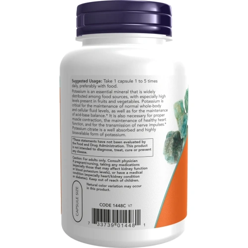 Now Foods, Цитрат калия, 99 мг, 180 растительных капсул | Now Foods