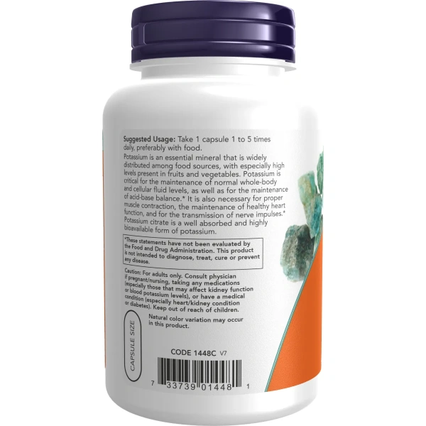 Now Foods, Potassium Citrate (Kaaliumtsitraat), 99 mg, 180 kapslit | Now Foods
