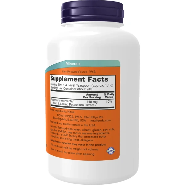 Now Foods, Potassium Citrate Pure Powder, 12 oz (340 g) | Now Foods