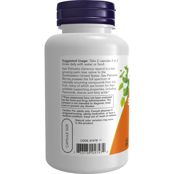 Now Foods, Ягоды пальмы сереноа 550 мг, 100 растительных капсул | Now Foods