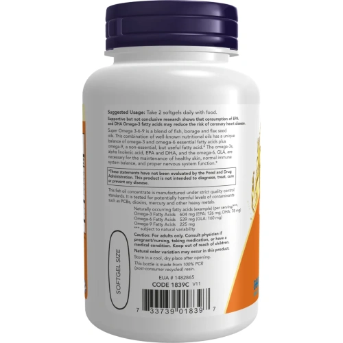 Now Foods, Super Omega 3-6-9, 1200 mg, 90 geelkapslit | Now Foods