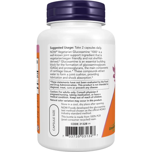 NOW Foods, Vegetarian Glucosamine '1000', 90 Veg Capsules | Now Foods