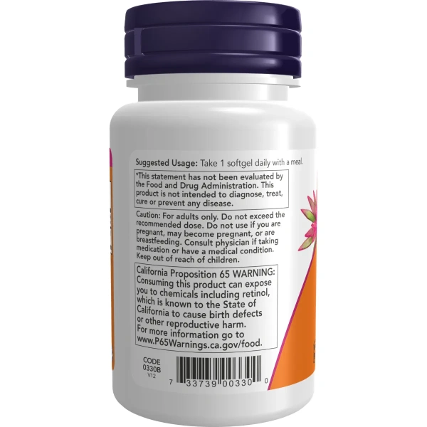 Now Foods, Vitamin A (Vitamiin A), 10,000 IU, 100 geelkapslit | Now Foods