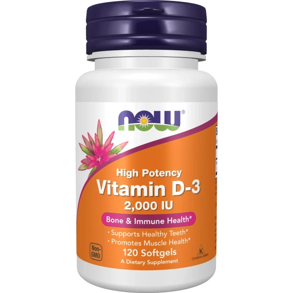 Now Foods, Vitamin D3, 2,000 IU, 120 Softgels | Now Foods