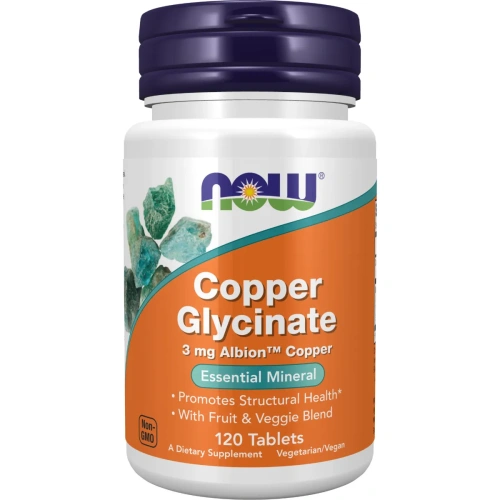NOW Foods Copper Glycinate, 120 tablets | Now Foods