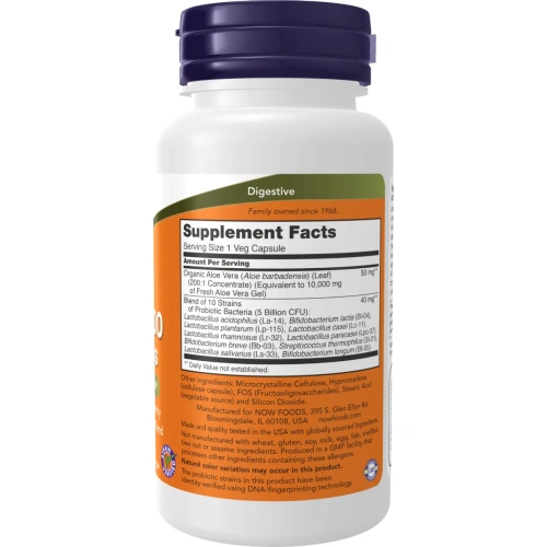 Now Foods, Aloe 10,000 & Probiotics, 60 Veg Capsules | Now Foods