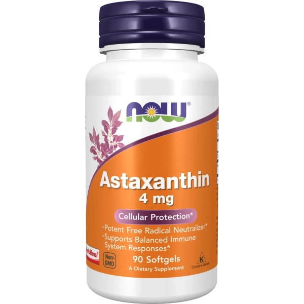 Now Foods, Astaxanthin (Astaksantiin), 4 mg, 90 Softgels | Now Foods